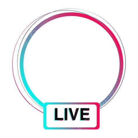 Round Tiktok Live Frame Border Lines Decoration Transparent Background