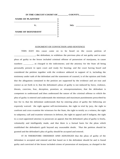 Defendant Plea Enter Doc Template Pdffiller