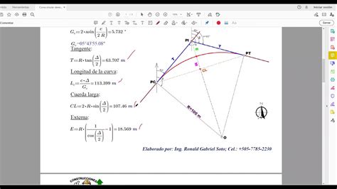 Curva Circular Simple Derecha Elements Of Simple Circular Curve In