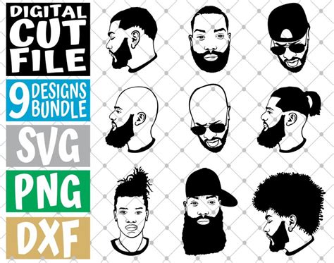 X Amazing Man In Beard Designs Bundle Svg Glasses Svg Afro Man