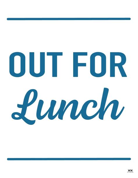 Out To Lunch Signs - 15 FREE Signs | Printabulls