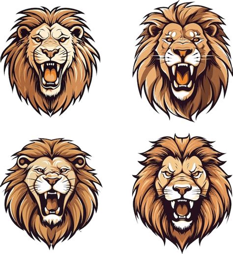 Premium Vector Lion Head Vector Illustration