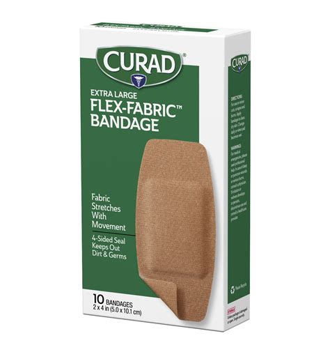 Flex Fabric Extra Large Bandages 2 X 4 10 Count Curad Bandages