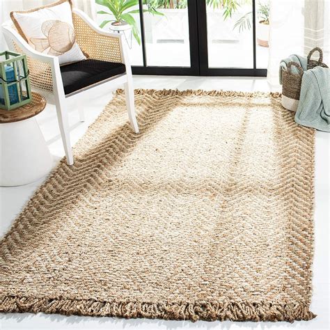 Safavieh Natural Fiber Collection NF458A Hand Woven Bleach And Natural