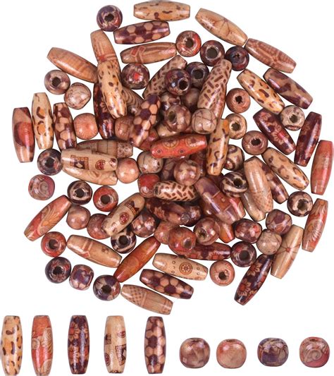 Creamore Crafts 100 Or 200 Wooden Mixed Size And Shape Wood Beads Craft Jewellery Dolls Hair