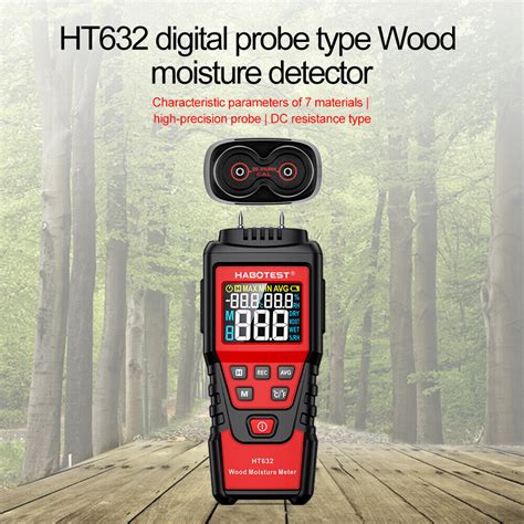 HABOTEST HT632 Digital Wood Moisture Meter Wall Concrete Cement Brick