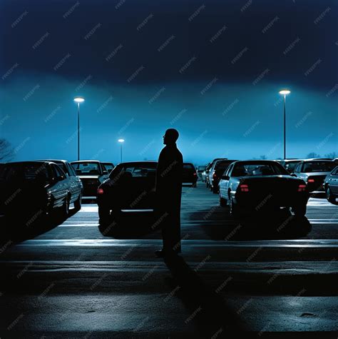 Premium Ai Image A Man Stands In A Parking Lot With Cars Parked In