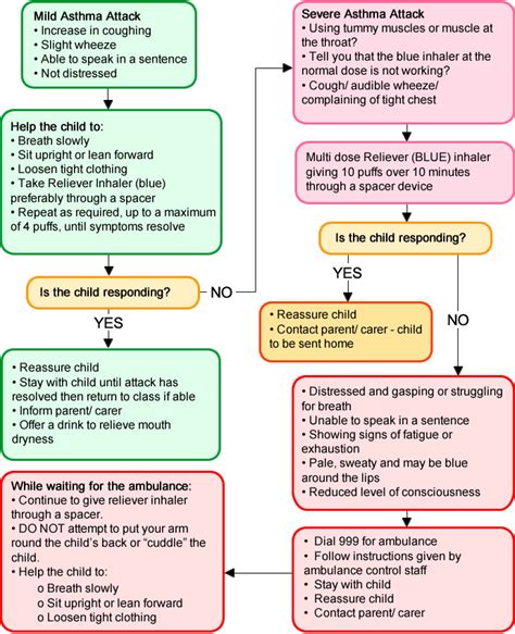 Asthma Management Chart Ponasa