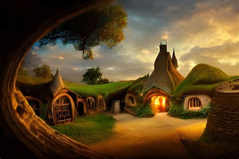 Hobbiton village, built on the Great Pyramid. - AI Generated Artwork ...