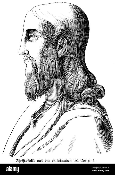 Image Of Christ Catacombs Of Calixtus Portrait Profile Long Hair