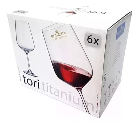 Juego Copas Vino Ml Cristal Bohemia Tori Titanium Env O Gratis