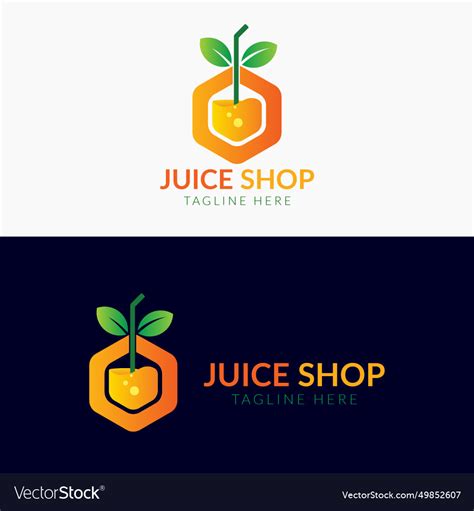 Juice shop logo design Royalty Free Vector Image