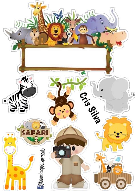 Printable Jungle Safari Cake Toppers