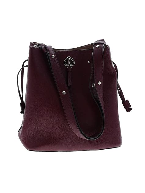 Kate Spade New York 100 Cow Leather Solid Burgundy Leather Shoulder Bag One Size 73 Off