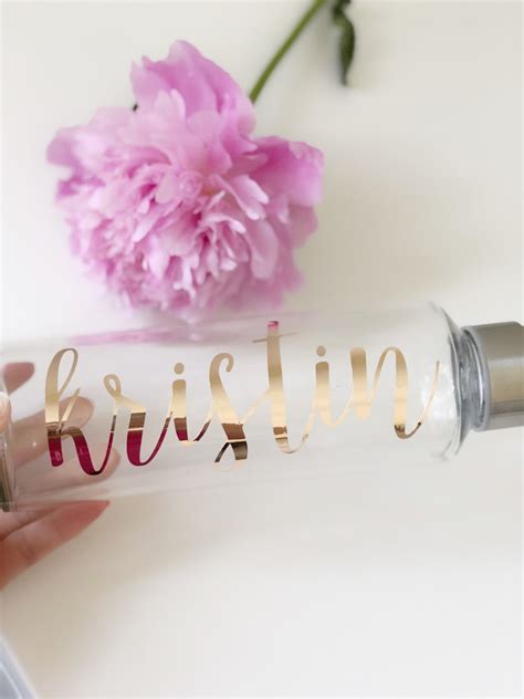 Rose Gold Bridesmaid Water Bottles Personalized Glass Water Bottles Bachelorette Waterbottles