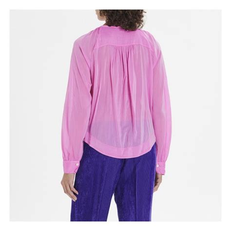 Forte Forte Bohemian Cotton And Silk Voile Blouse Magenta Smallable