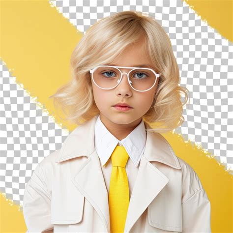 Premium PSD West Asian Epidemiologist Girl Blonde Intense Gaze On