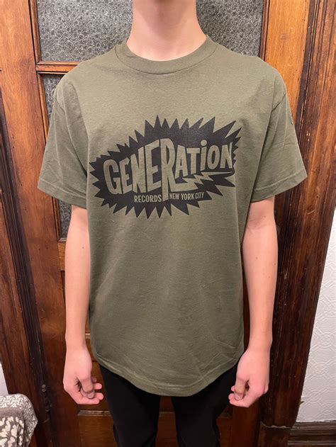 Generation Records Logo T Shirt Black Inkarmy Green Shirt