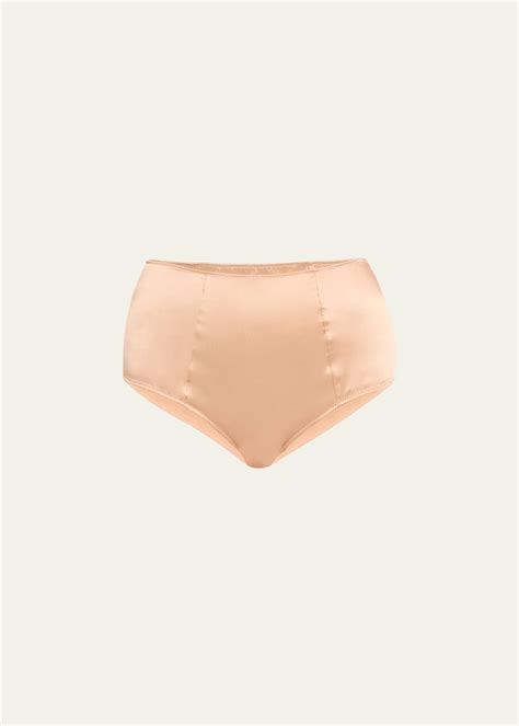 Kiki De Montparnasse Tous Les Jours High Rise Stretch Silk Panties