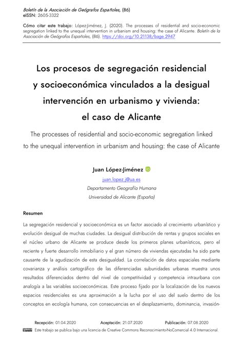 PDF Los procesos de segregación residencial y socioeconómica