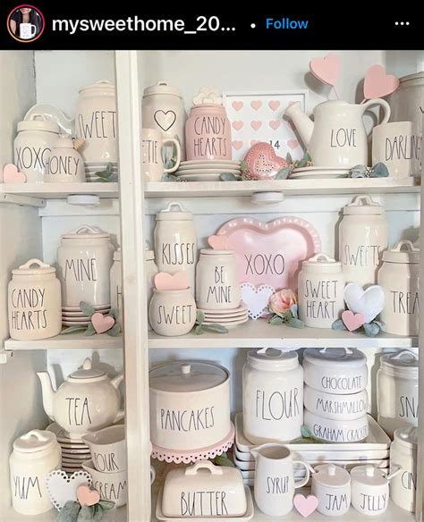 Pin By Ashlie Terry On Rae Dunn Displays Farmhouse Valentine Decor