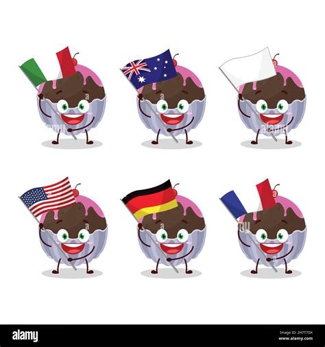 Brigadeiro Chocolate Candy Cartoon Character Bring The Flags Of Various