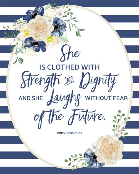 She Is Clothed With Strength And Dignity Proverbs 31 25 Printable 8x10