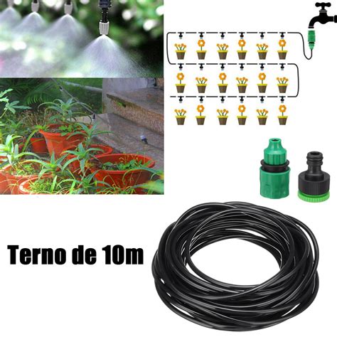 Kit de Irrigação Jardim Varanda Mangueira Refrigeração Névoa Kit