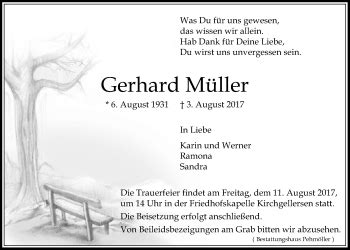 Traueranzeigen von Gerhard Müller Trauer Lüneburg de