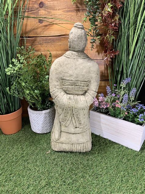 Stone Garden Chinese Oriental Chinese Warrior Zhan Shi Samurai Statue