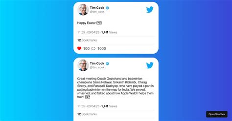 Twitter Card React Codesandbox