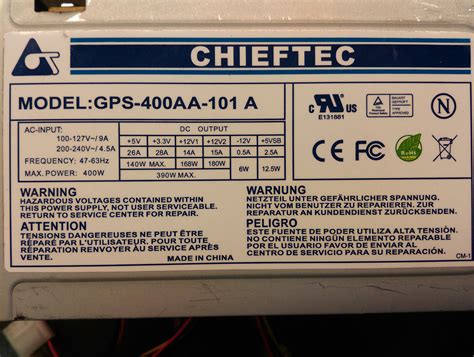 Chieftec model: GPS-400AA-101 A - Pod obciążeniem nie startuje.