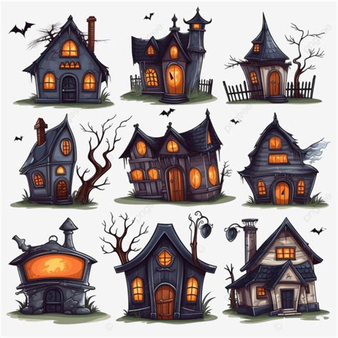 Conjunto De Casas Espeluznantes Ilustraci N Vectorial Aislada Colecci N