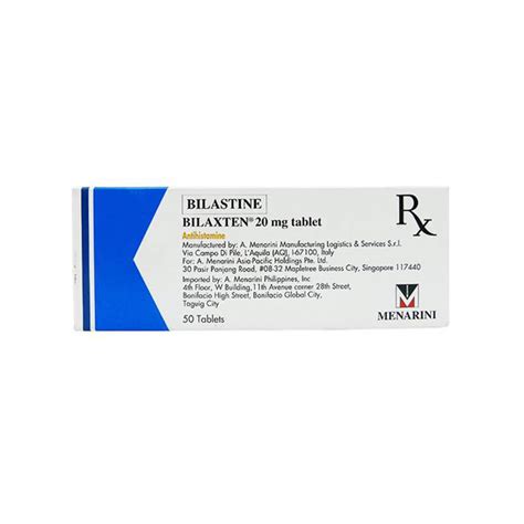 Bilastine 20mg Bilaxten By A Menarini Philippines Inc At Best Price