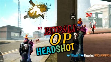 One Tap Op Headshot Gameplay Rupali Op Headshot Garena Free Fire