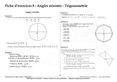 PDF Chapitre8 Angles Orientes Trigonometrie Physique Et Maths