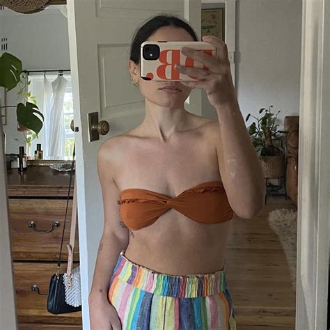 Peony Bikini Top Bandeau Style In A Lovely Rust Depop