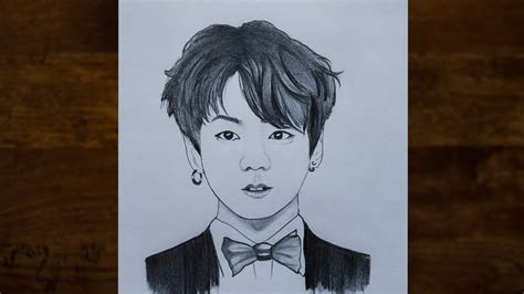 Pencil Sketch Jungkook Drawing Easy Bmp Place