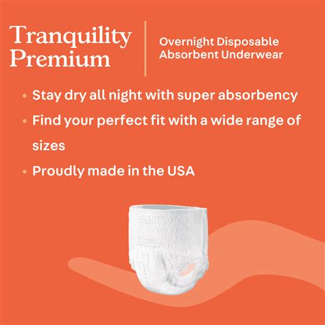 Tranquility Premium Overnight Disposable Absorbent Pull Up Underwear