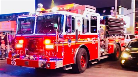 FDNY ENGINE 65 RESPONDING ON WEST 43RD STREET IN THE TIMES SQUARE AREA