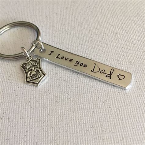 Police Keychaindad Keychain Fathers Day Tkeychainpolice Badge