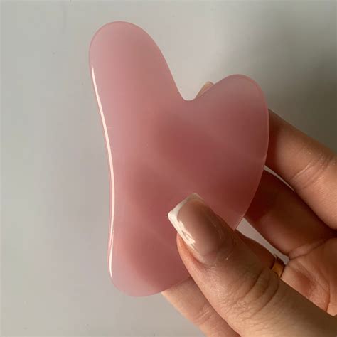 Gua Sha Rose Quartz Facial Toning Face Tool Etsy