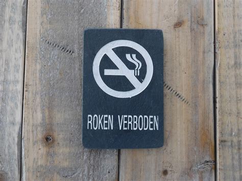 Bordje Roken Verboden Van Leisteen HANDGEMAAKT EU