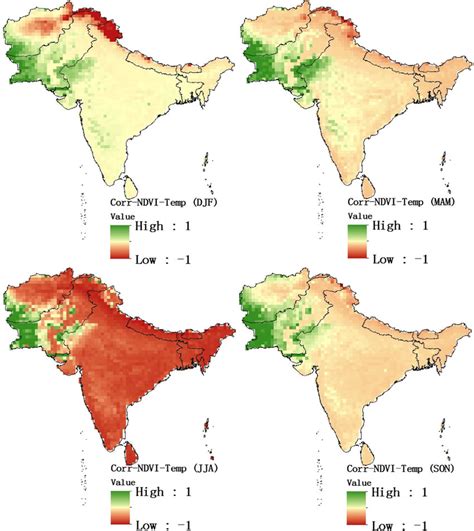 Spatial Correlation Coefficient Values Between 22 Year Seasonal Djf