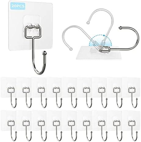 Amazon CZBZYMYYY Adhesive Utility Hooks 18 Pack Wall Hooks For