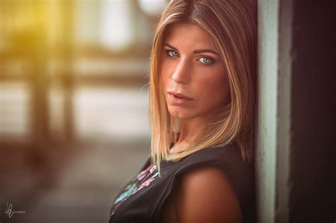 Women Face Blonde Luca Garetto Portrait Depth Of Field Closeup