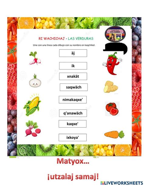 Las Verduras En Kaqchikel Interactive Worksheet Actividades De