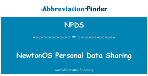 npds stands  newtonos personal data sharing abbreviation finder
