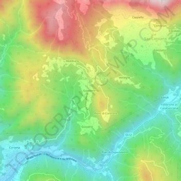 Topografische Karte Gombereto H He Relief