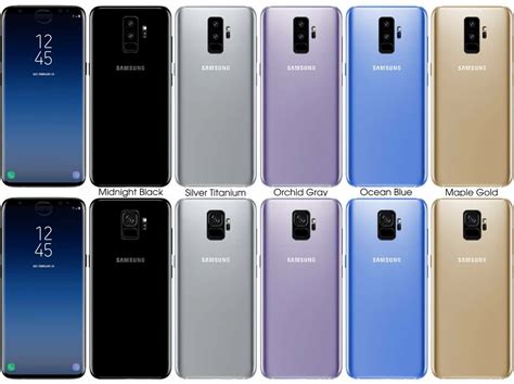 Galaxy S9 & S9 Plus Renders Leak, Five Color Variants Shown